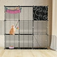 thumbnail image 4 of Zorpupoa 1Pc 3-Tier Cat Cage Indoor Playpen for American Shorthair 1-2 Cats Multi-Level Enclosure with Hammock Ladder Toy Balls Iron Kennel Ferrets Rabbits Small Pets 107x106x36cm/42.12x41.73x14.17in, 4 of 11