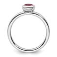 thumbnail image 3 of Auriga 925 Sterling Silver Low 5mm Round Created Ruby Ring for Women Size- 7, 3 of 6