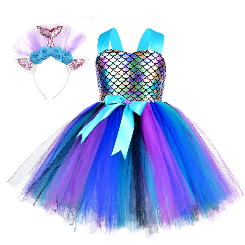 Tutu Dreams Mermaid Dress for Little Girls Halloween Party Gift Dress
