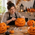 thumbnail image 5 of 24Pcs Pumpkin Carving Kit Halloween,Stainless Steel DIY Carving Tools Set for Jack O Lantern Decoration Gift, 5 of 6