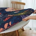 thumbnail image 4 of YFYANG Round Fitted Table Cloth, Waterproof Vintage Floral Line Texture Pattern Polyester Table Cover, Indoor Outdoor Decorative Tablecloths with Elastic Edge, 4 of 7