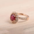 thumbnail image 4 of HeartsAndYou 2ct Natural Ruby & Diamond Engage Ring Halo Floral Solitaire 14k SOLID Rose Gold, 4 of 9