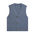 thumbnail image 2 of Ettsollp Women's Cropped Sweater Vest V Neck Button Down Crop Top Summer Casual Knit Sleeveless Cardigan for Teens Girls, 2 of 8