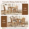 thumbnail image 5 of Harper & Bright Designs Breakfast Small Dining Table Set for 2, 3 Pieces Folding Round Table Set with Drop Leaf and 2 Upholstered Chairs for Small Place, Light Brown, 5 of 18