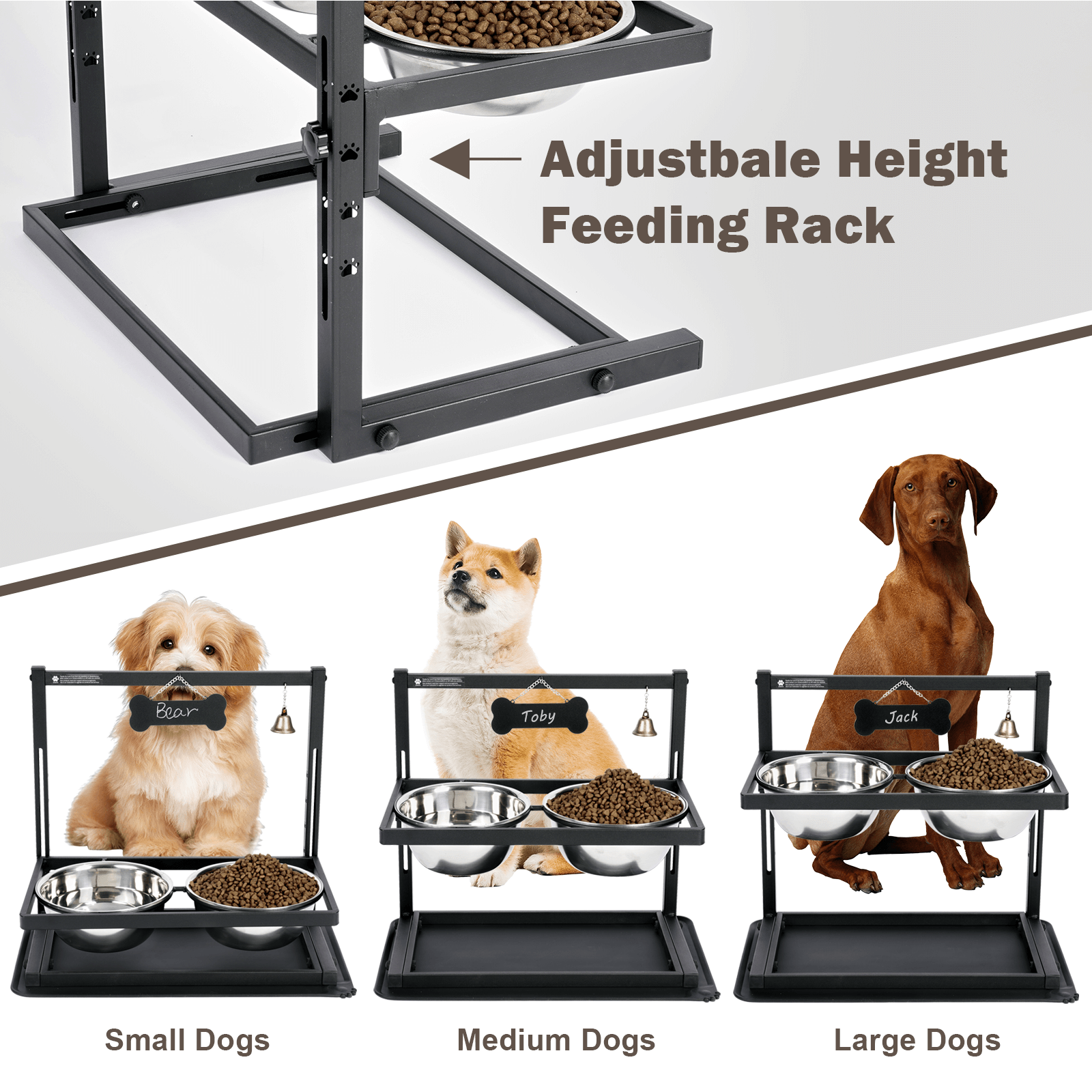 SHAINFUN Elevated Slow Feeder Dog Bowls, Adjustable Height photo 4