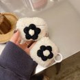 thumbnail image 3 of White And Black Flower Plush Earphone Case Cover For Airpods 3rd/Pro/1st/2nd Gen, 3 of 8