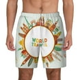 thumbnail image 2 of Picia World Travel3 pattern Mens Swim Trunks with Compression Liner Stretch Beach Shorts Quick Dry with Zipper Pockets No-Chafing Board Shorts-Small, 2 of 9