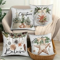 FeiFu 4Pcs Christmas Pillow Covers 17.72x17.72in Pillow Covers Christmas Decorations Home Decor Pillow Covers for Home Holiday Sofa or Bedroom Decor (Excluding Pillow Core)