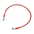 thumbnail image 1 of 70cm 27.56 "Longitud 10mm ID Motocicleta Línea de freno hidráulico Tubo de manguera de aceite 28 ° 0 ° Cable trenzado de acero inoxidable para ATV Motocross Sport Bikes Rojo, 1 of 1