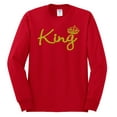 thumbnail image 2 of Wild Bobby, King Gold Script, Pop Culture, Men Long Sleeve Shirt, Red, Medium, 2 of 4