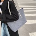thumbnail image 3 of Bolso tote de color sólido con asa de PU para mujer Bolso con asa superior de gran capacidad (gris) Tmvgtek Para estrenar, 3 of 9