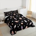 thumbnail image 3 of Homewish Cartoon Planet 3-Piece Full Size Comforter Sets For Children Teens,Universe Galaxy Bedding Comforter Set,Starry Sky Lightweight Bedding Sets,Luxury Bedroom Decor,Reversible, 3 of 8