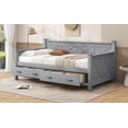 thumbnail image 4 of Twin Size Daybed with 2 Large Drawers, X-shaped Frame, Modern and Rustic Casual Style Daybed, Gray, 4 of 9