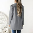 thumbnail image 7 of Jalioing Mid-Lenth Blazer for Women Open Front Lapel Solid Color Long Sleeve Dressy Elegant Long Cardigan (XX-Large, Gray), 7 of 7