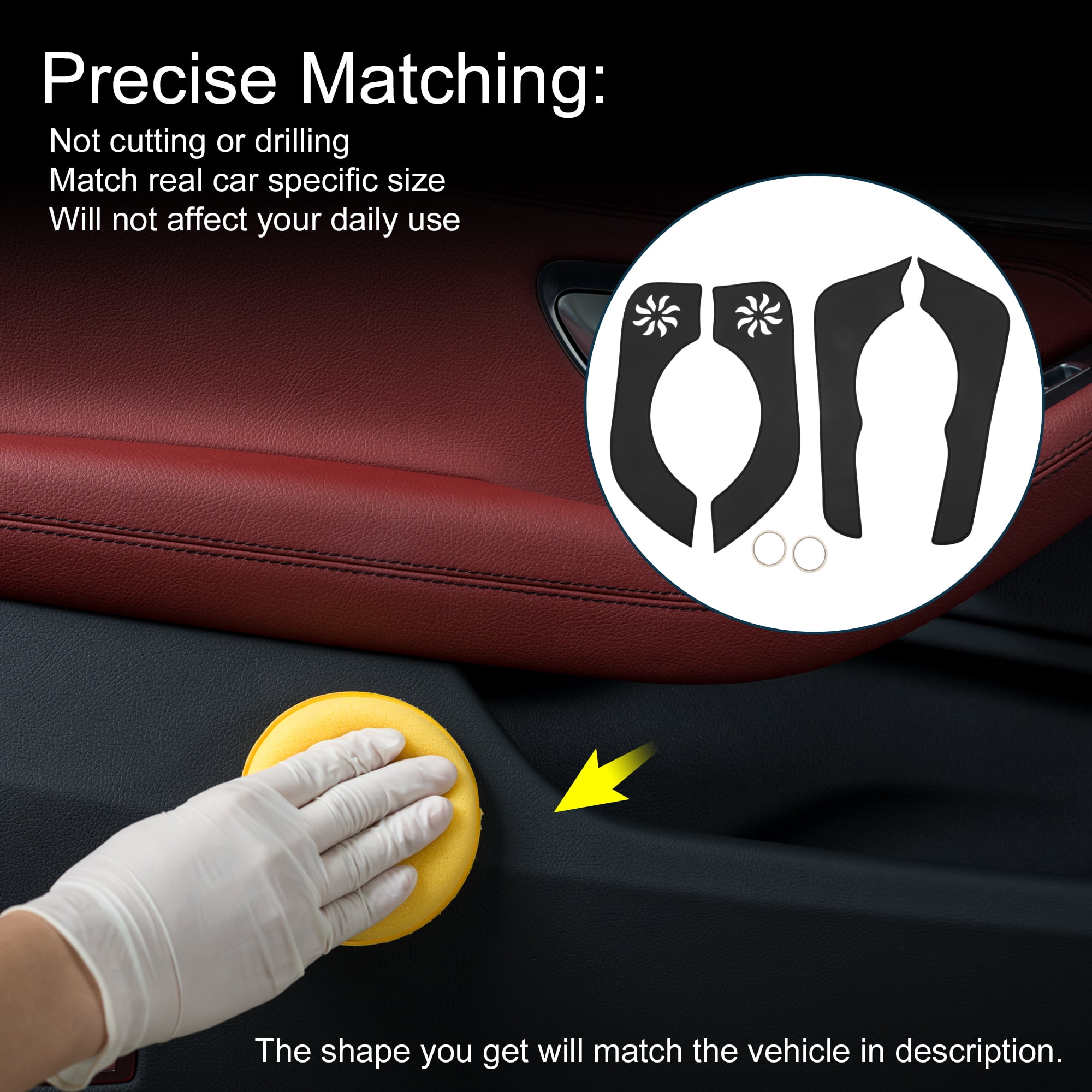 Unique Bargains Leather Car Door Anti Kick Pad Sticker for Honda CRV 2012-2016 Door Side Edge Guard Protector Interior Accessories Black 1 Set