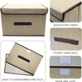 thumbnail image 4 of Closet Organizer Basket,HXRH Portable Beige Collapsible Storage Box with Lid for Bedroom,10.6x7.9x6.7In Foldable Closet Organizer for Home(1Pack), 4 of 6
