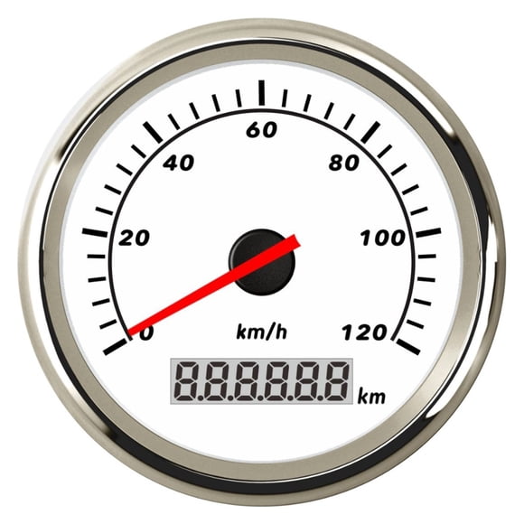 Universal 85mm Speedometer Odometer Speed Gauge 120 Km/h 200 Km/h With Red Backlight For Car Boat Yacht(Pulse Signal) ,High Precision