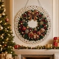 thumbnail image 2 of Christmas Diamond Paintings Art Suncatcher, Christmas Hanging Pearl Kit, DIY Craft, Pre-Assembled Metal Chain, 3D Mixed-Sized Pearl Beads Craft, Xmas Decor Gift for Home Window Wall Decor (Wreath), 2 of 9