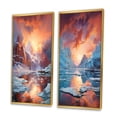 thumbnail image 3 of Designart "Coral Orange Iceberg Glacial Euphony II" Iceberg Framed Wall Art Set Of 2 - Coral Landscapes Framed Canvas Set For Living Room Decor, 3 of 7