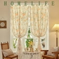 thumbnail image 2 of AIGIA 2 Piece Vintage Rustic Farm House Side Curtain Bedroom Floral Printed Window Curtains Living Room Sheer Screen Partition, 2 of 11