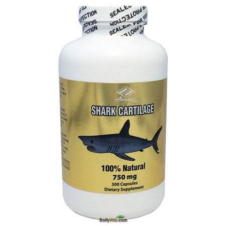 NuHealth Shark Cartilage, 750mg 300 Capsules (Best Shark Cartilage Supplement)
