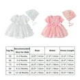 thumbnail image 2 of FYMNSI Toddler Girl Short Sleeve Summer Floral Tutu Dress Tulle Outfit Baby Baptism Christening Dresses with Hat 6-9 Months White, 2 of 3
