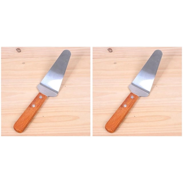 Inteprter Pizza Spatula Slicer Home Bakery Wood Bread Spade Kitchen Baking Cake Serving Accessory Handle Tool Cupcake Tool Toast 2Conjunto