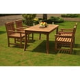 thumbnail image 3 of Teak Dining Set: 4 Seater 5 Pc: 71" Rectangle Dining Table And 4 Devon Arm/Captain Chairs Outdoor Patio Grade-A Teak Wood WholesaleTeak #WMDSDVo, 3 of 6