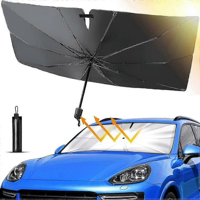 Car Windshield Sun Shade Umbrella, Foldable Car Windshield Sun Shade Cover For Uv Ray Block Sun Heat Protection