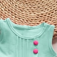thumbnail image 3 of Cethrio Kids Girls Cotton Outfit Sets, Casual Summer Graphic Sleeveless Girls' Clothing Sets Green Size 2T, 3 of 5