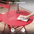 thumbnail image 3 of KAMEROUT 3-Piece Outdoor Bistro Sets with Table and 2 Chairs, Red, 3 of 6