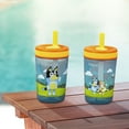 thumbnail image 5 of Zak Designs 15oz Bluey Kelso Travel Straw Tumbler Plastic and Silicone with Leak-Proof Valve for Kids, 2pcs Set, Bluey, 5 of 8
