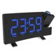 thumbnail image 1 of Reloj despertador de proyección, radio reloj FM, radio reloj digital para dormitorio con proyector de 180° en el techo, reloj despertador doble para niños mayores que duermen mucho, 1 of 8