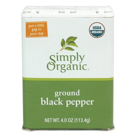 Simply Organic Black Pepper Ground Certified Organic 4 oz. tin