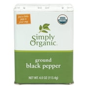 Simply Organic, Organic Ground Black Pepper, GMO Free, 4 oz Can