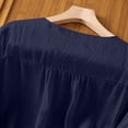 thumbnail image 4 of Linen 3/4 Sleeve Button Shirts Summer Boho Peasant Casual Gauze Clothes Embroidered Tops for Women Navy XXXXL, 4 of 6