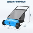 thumbnail image 2 of 26 Inch Push Lawn Sweeper, 7 Cu. ft Grass Cutter, 4 High-Speed Spinning Brushes, Durable Steel Construction, Walk-Behind Leaf & Grass Collector for Yard Cleanup, 2 of 7