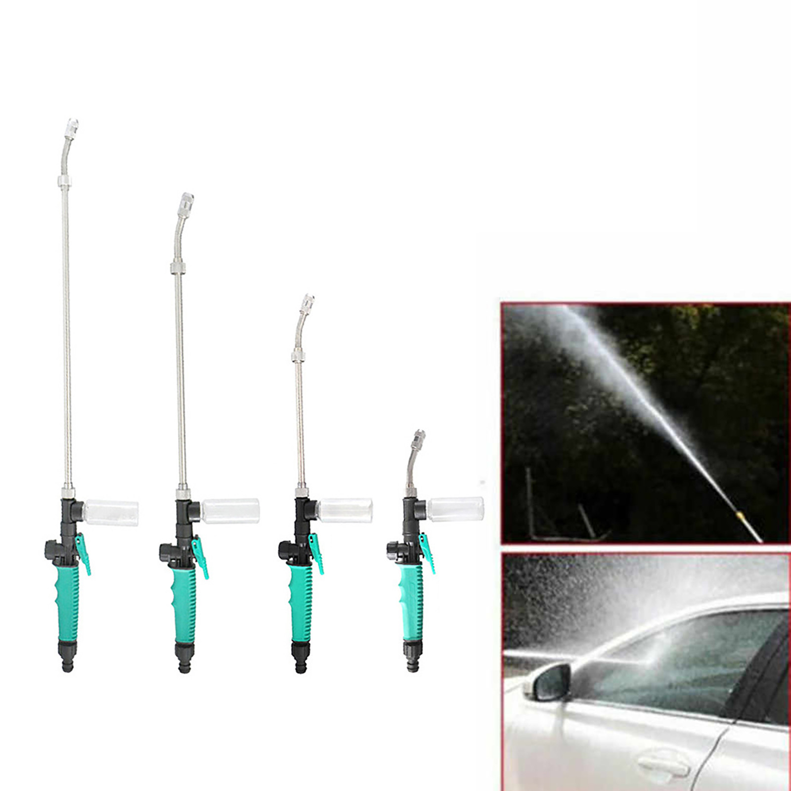 CLZOUD Car Cleaning Kit High Pressure Power Washer 2 in 1 High Pressure  Washer Tool Metal Garden Sprinkler 52.5cm with Foam Bottle