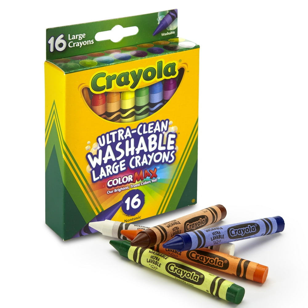 Crayola Large Washable Crayons, 16 Colors Per Box, Set Of 6 Boxes