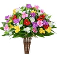 thumbnail image 2 of Yastouay 5 Pcs Artificial Flowers for Outdoors ,UV Resistant Faux Impatiens for Outdoor Planters,Silk Flowers for Front Door Porch Decorations,Mixcolor, 2 of 7