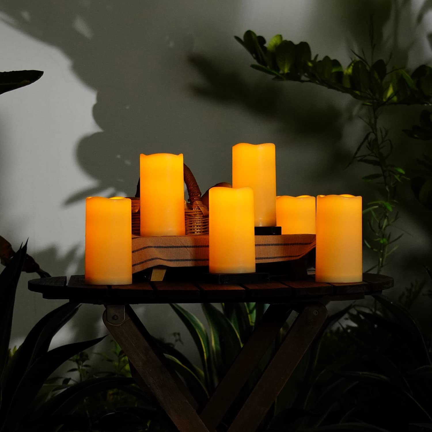 IZAN 3-Pack Flameless LED Pillar Candles – 3"x5", Battery Operated With Remote & Timer, Waterproof Flickering – For Outdoor/Indoor Halloween Christmas Decor