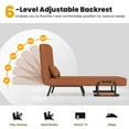 thumbnail image 5 of Kepooman Comfort Accent Armchair, Sofa chair, Lounge Seat, Folding 6 Position Convertible Sleeper Bed Armchair Lounge Couch with Pillow-Brown, 5 of 9