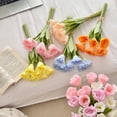 thumbnail image 3 of Zhuge 3-Piece Yellow Artificial Lisianthus, 14.97 Inch Lifelike Fake Flowers, Elegant Spring Floral Decor for Home Dining & Wedding Tables, 3 of 5