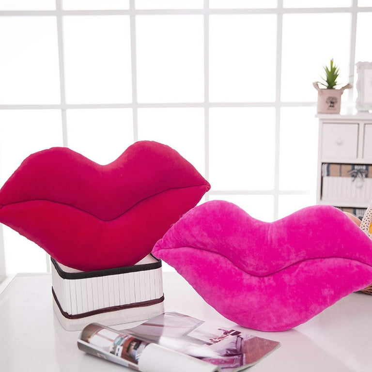 Big Lips Plush Cushion, Soft Stuffed Kissy Face Pillow for Car and Home  Decor