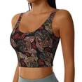 thumbnail image 2 of Xecao Hearts and French Bulldog for Sports Bra with Removable Pads, Crop Tank Top Design, Women's Longline Sports Bra - Non-Wired - XX-Large, 2 of 9