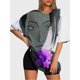 thumbnail image 3 of T-shirt short sleeve round neck summer casual loose P3155, 3 of 5