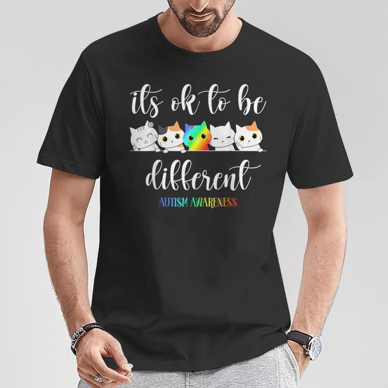 Its Ok To Be Different Cat Autism Awareness TShirt