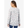 thumbnail image 2 of Woman Within Plus Size Perfect Printed Long-Sleeve V-Neck Tee, 2 of 5