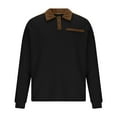 thumbnail image 4 of ZOYOEN Mens Fashion Waffle Polo Shirts- Button Up Long Sleeve Color Block Casual Golf Shirts Black Size XL, 4 of 7
