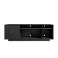thumbnail image 6 of Techni Mobili Contemporary TV Stand for TV’s up to 70” with Patterned Storage Cabinet and Open Shelving RTA-945TV-BK, 6 of 11